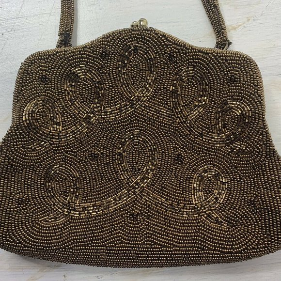 VINTAGE Japan Kissing Clasp Beaded Evening Handbag - Picture 5 of 8